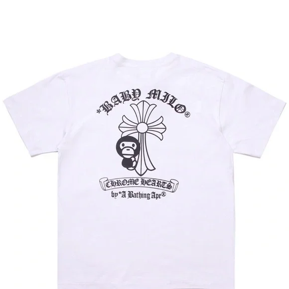 BAPE x Chrome Hearts Baby Milo T-shirt WhiteA Bathing Ape